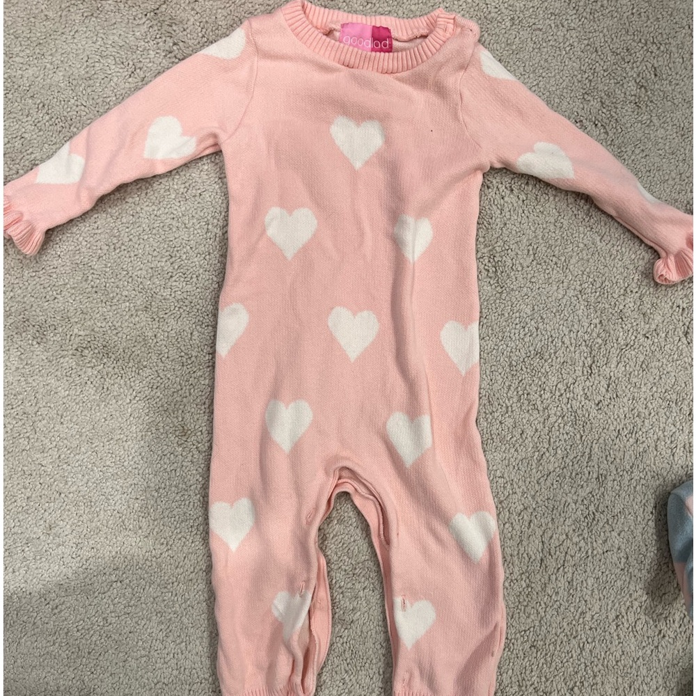 Knit sweater Snap Jumpsuit with Hearts